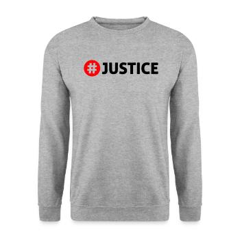 Justice - Unisex Pullover - Weißgrau meliert - Vorne - Alina (178cm) & Michal (187cm)
