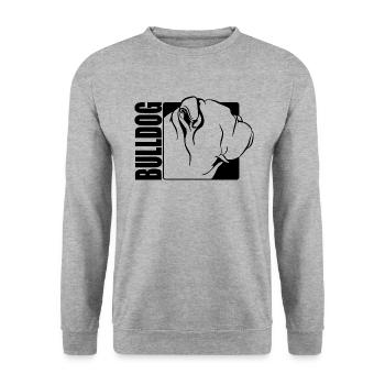 Bulldog Profile Dogs Dog Wilsigns - Unisex Sweatshirt - salt & pepper - Front - Alina (178cm) & Michal (187cm)
