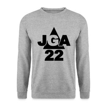 JGA, JGA 22 - Unisex Pullover - Weißgrau meliert - Vorne - Alina (178cm) & Michal (187cm)