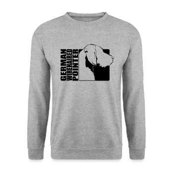 German Wirehaired Pointer Profil Jagdhund Wilsigns - Unisex Pullover - Weißgrau meliert - Vorne - Alina (178cm) & Michal (187cm)