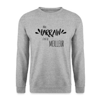 Mon parrain c'est le meilleur - Sweat-shirt Unisexe - gris chiné - Devant - Alina (178cm) & Michal (187cm)