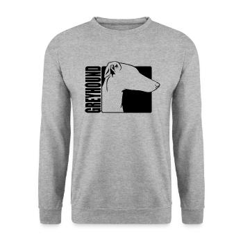 Greyhound Profile Dogs Dog Wilsigns - Unisex Sweatshirt - salt & pepper - Front - Alina (178cm) & Michal (187cm)