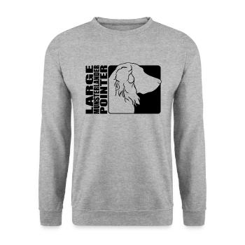 Large Munsterlander Pointer Profil Hunde Wilsigns - Unisex Pullover - Weißgrau meliert - Vorne - Alina (178cm) & Michal (187cm)