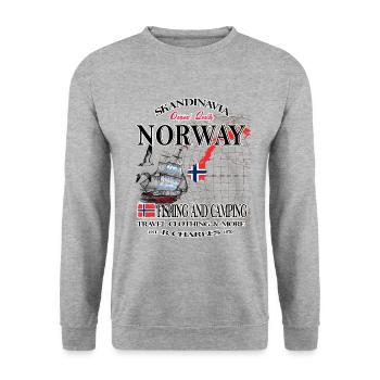 Norway Fishing Scandinavia - Unisex Sweatshirt - salt & pepper - Front - Alina (178cm) & Michal (187cm)