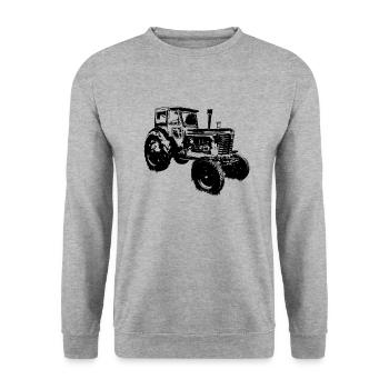 Agriculteur tracteur trecker acres DDR GPL cadeau - Sweat-shirt Unisexe - gris chiné - Devant - Alina (178cm) & Michal (187cm)