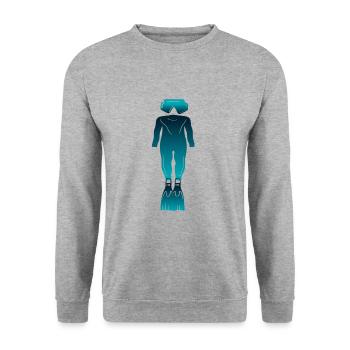Combinaison de masque de plongée - Sweat-shirt Unisexe - gris chiné - Devant - Alina (178cm) & Michal (187cm)