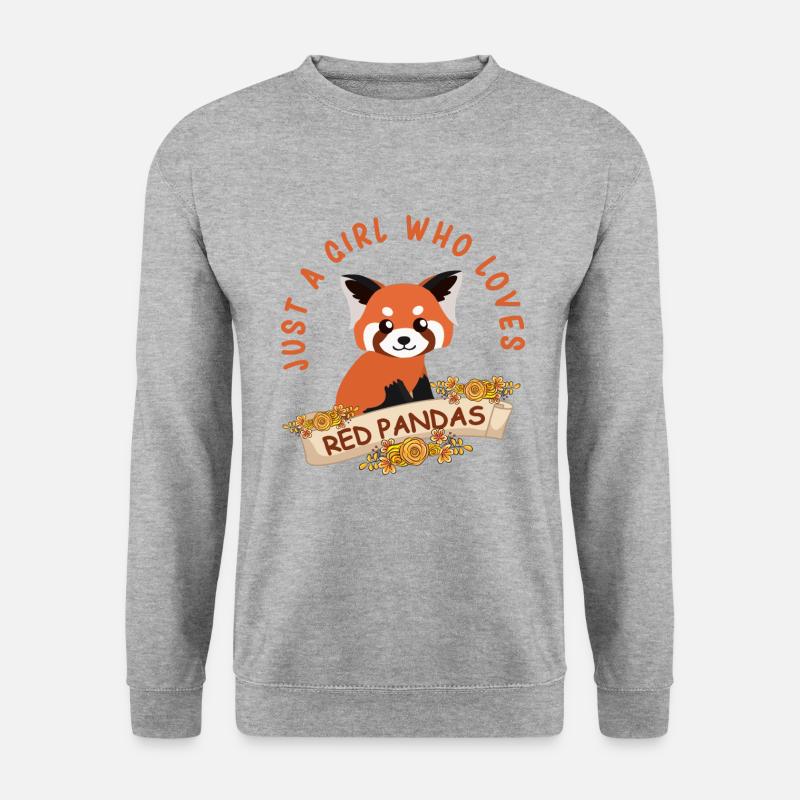 Roter Panda - Unisex Pullover - Weißgrau meliert