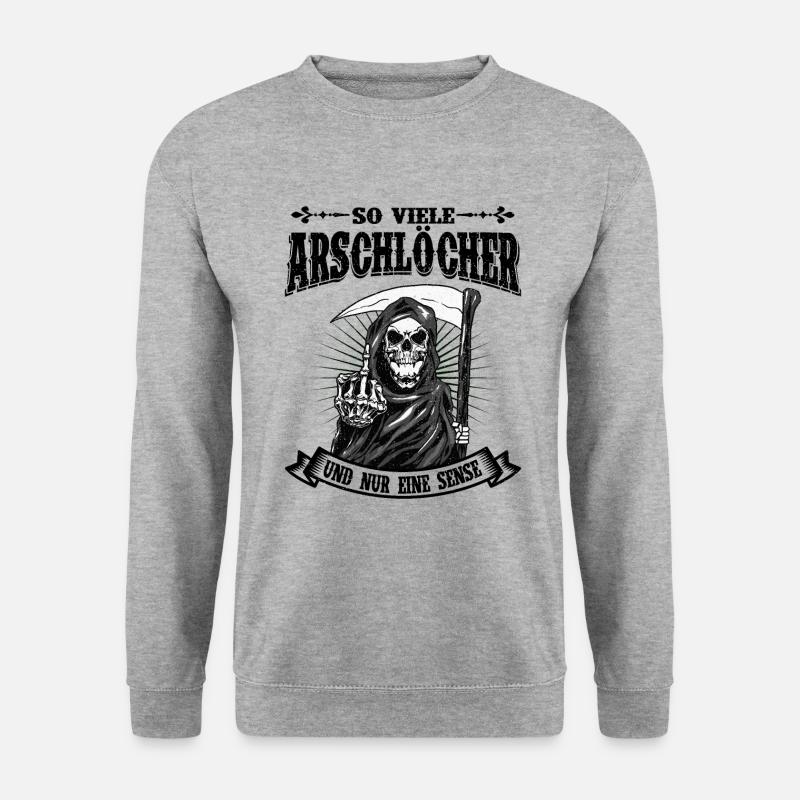 Sensenmann - Unisex Pullover - Weißgrau meliert