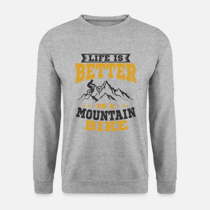Mountainbike - Unisex Pullover - Weißgrau meliert