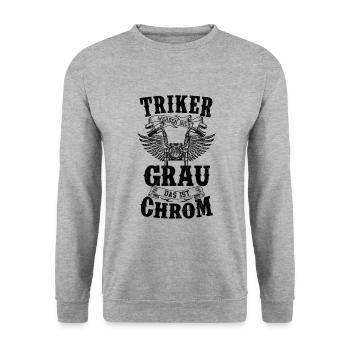Triker - Unisex Pullover - Weißgrau meliert - Vorne - Alina (178cm) & Michal (187cm)