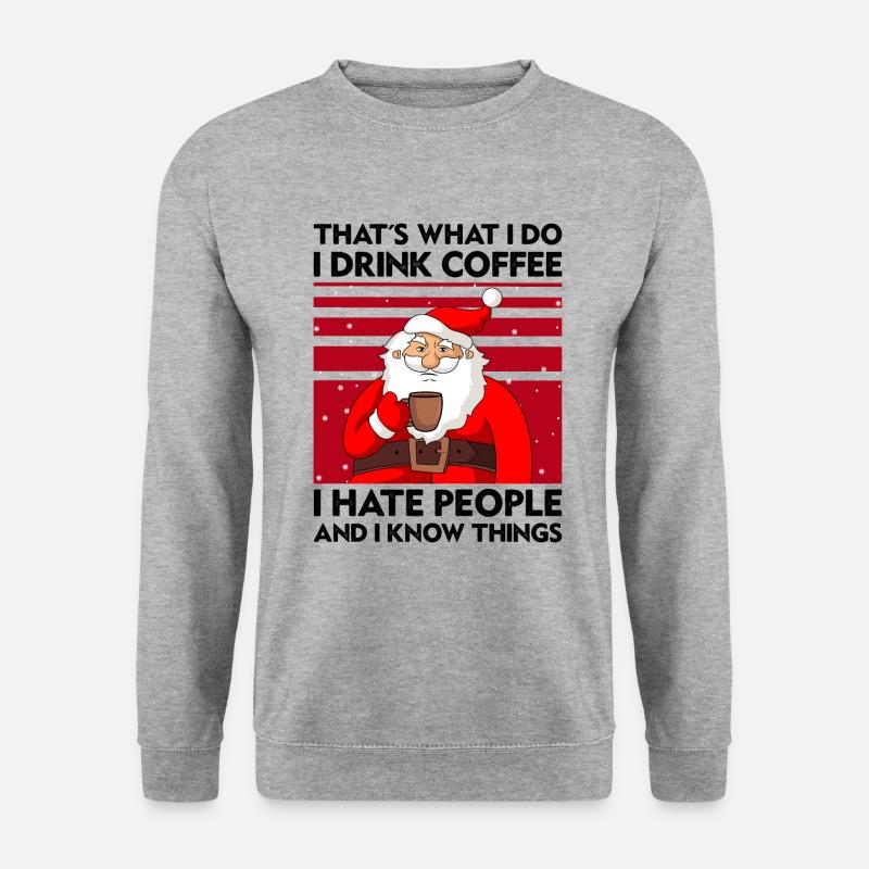 Weihnachtsmann - Unisex Pullover - Weißgrau meliert