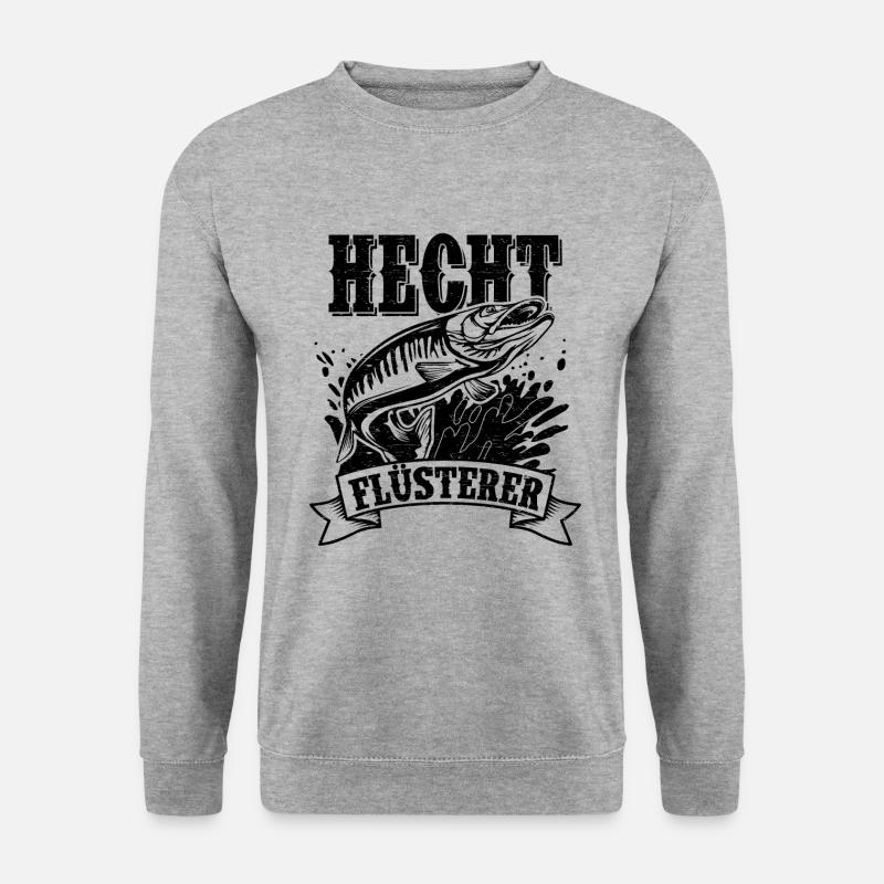 Angler Hecht - Unisex Pullover - Weißgrau meliert