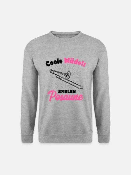 Posaune - Unisex Pullover - Weißgrau meliert