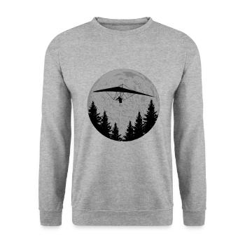 Drachenflieger - Unisex Pullover - Weißgrau meliert - Vorne - Alina (178cm) & Michal (187cm)