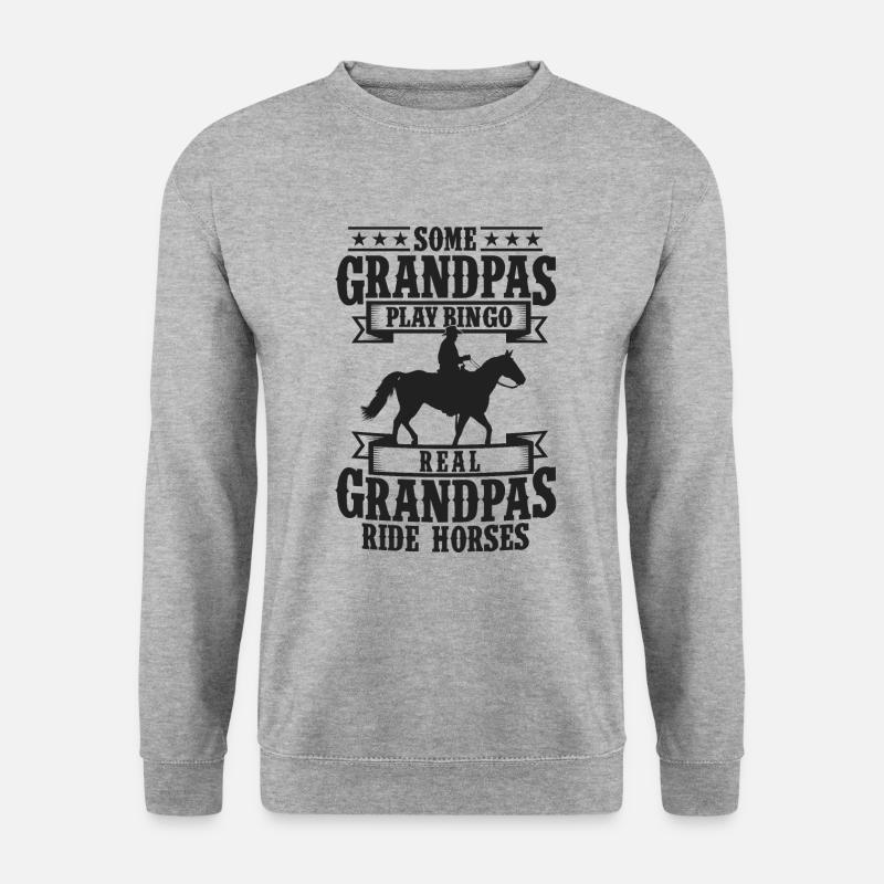 Pferde - Unisex Pullover - Weißgrau meliert