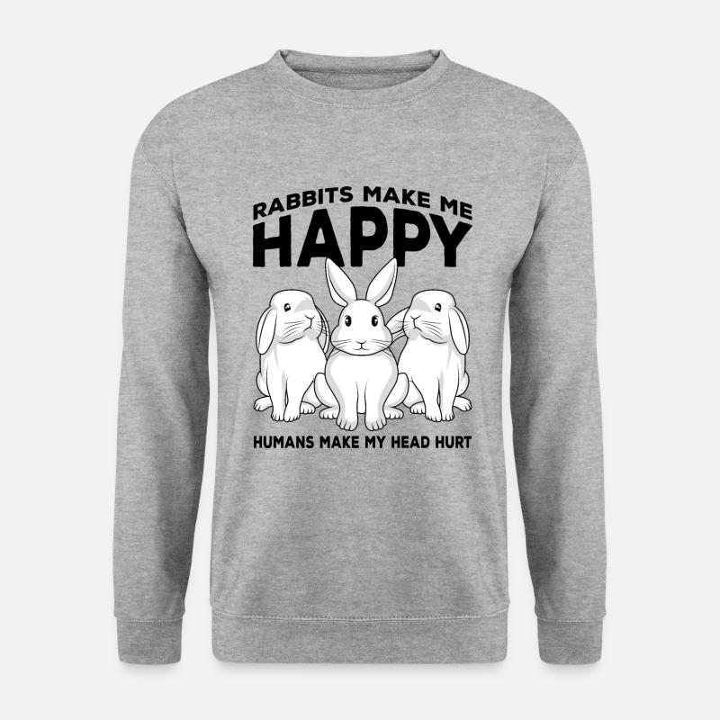 Hase - Unisex Pullover - Weißgrau meliert