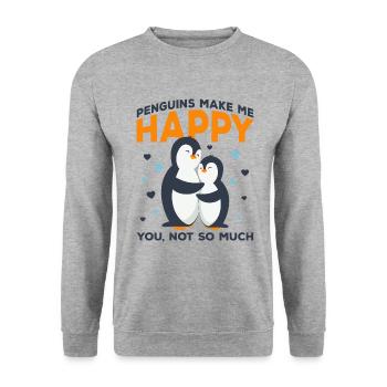 manchot - Sweat-shirt Unisexe - gris chiné - Devant - Alina (178cm) & Michal (187cm)