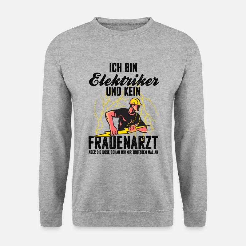 Elektriker - Unisex Pullover - Weißgrau meliert