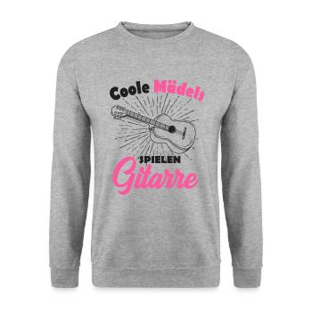 Gitarre - Unisex Pullover - Weißgrau meliert - Vorne - Alina (178cm) & Michal (187cm)
