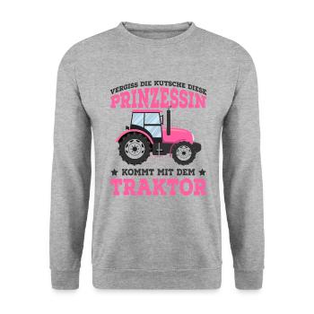 Landwirtin - Unisex Pullover - Weißgrau meliert - Vorne - Alina (178cm) & Michal (187cm)