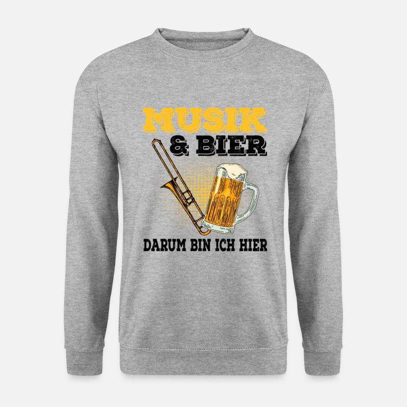 Posaune - Unisex Pullover - Weißgrau meliert