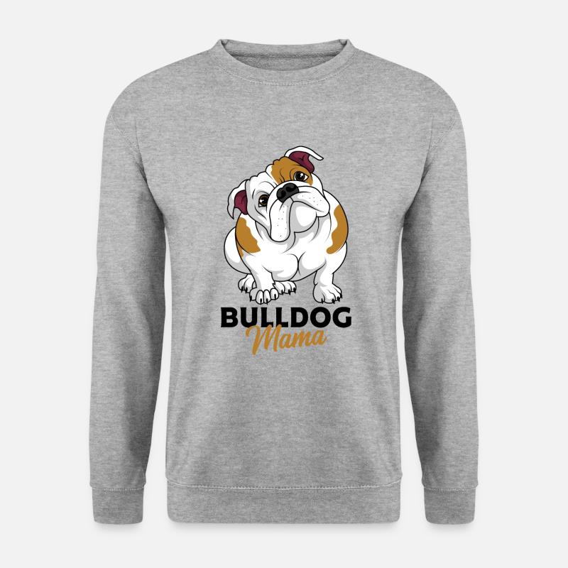 Englische Bulldogge - Unisex Pullover - Weißgrau meliert