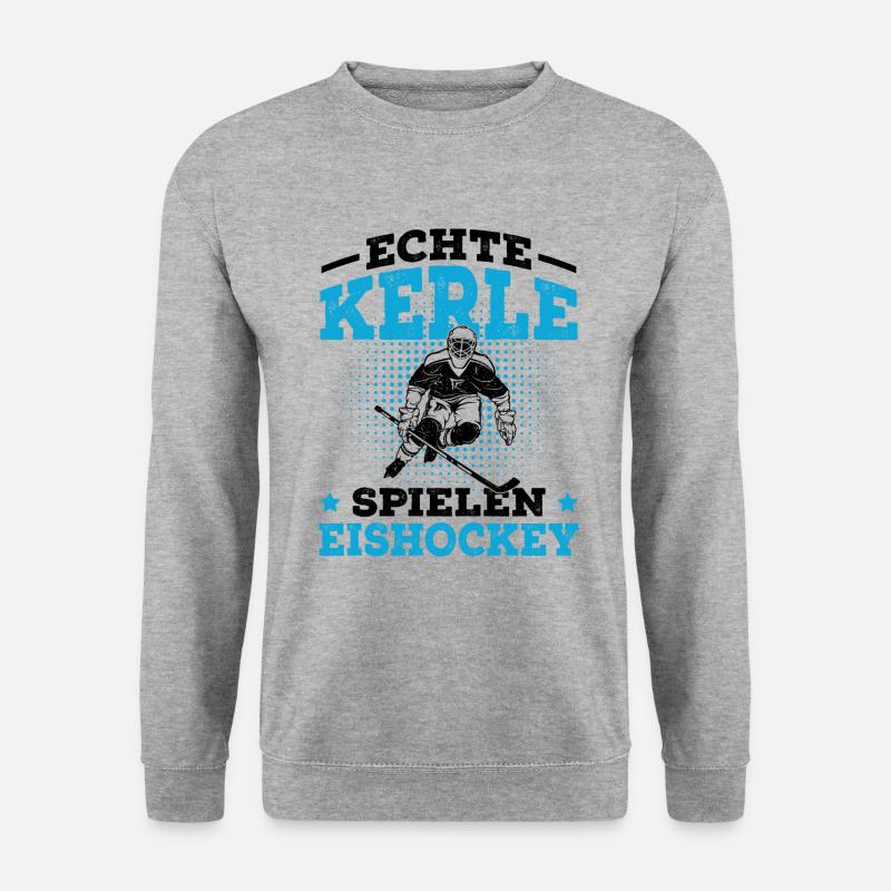 Eishockey - Unisex Pullover - Weißgrau meliert