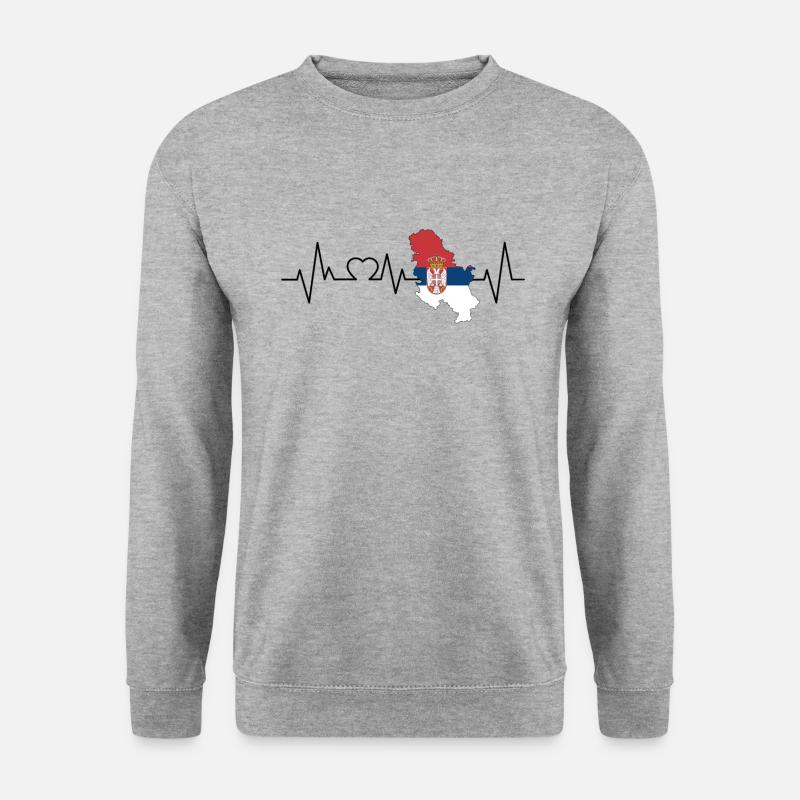 Serbien Herzschlag - Unisex Pullover - Weißgrau meliert