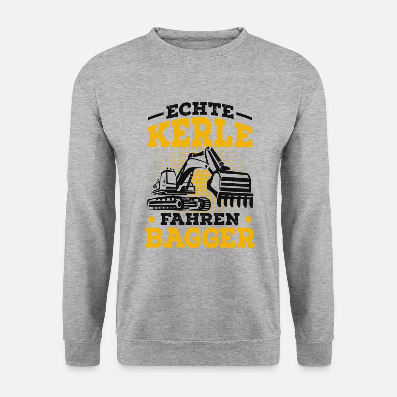 Baggerfahrer - Unisex Pullover - Weißgrau meliert