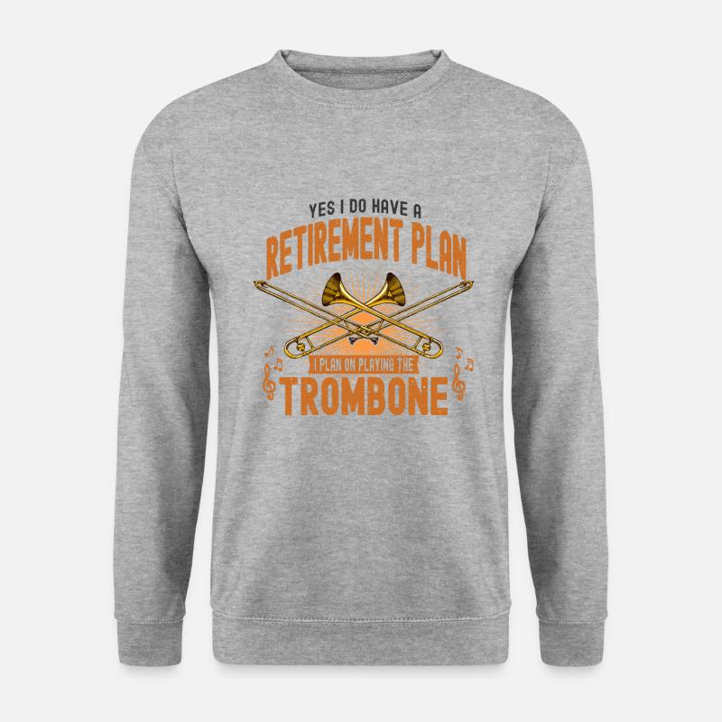 Posaune - Unisex Pullover - Weißgrau meliert