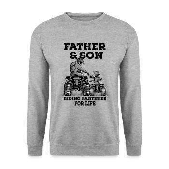 Quad - Unisex Sweatshirt - salt & pepper - Front - Alina (178cm) & Michal (187cm)