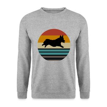 Corgi - Unisex Pullover - Weißgrau meliert - Vorne - Alina (178cm) & Michal (187cm)