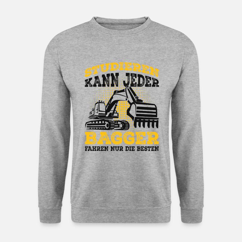 Baggerfahrer - Unisex Pullover - Weißgrau meliert