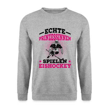 Eishockey Mädchen - Unisex Pullover - Weißgrau meliert - Vorne - Alina (178cm) & Michal (187cm)