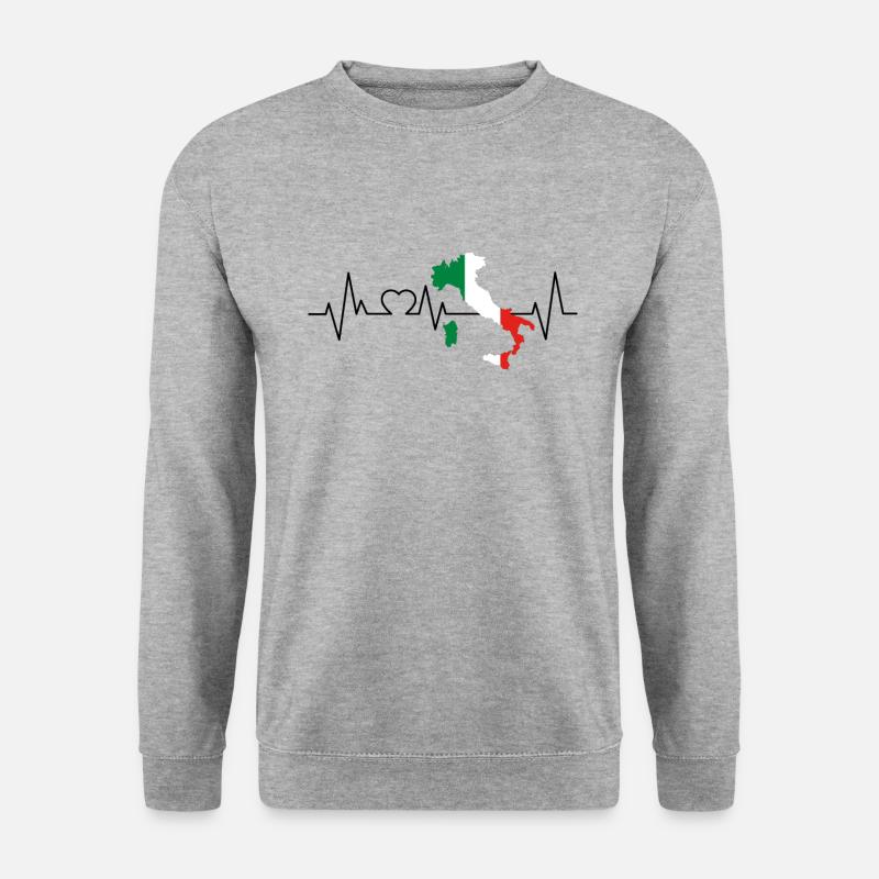 Italien Herzschlag - Unisex Pullover - Weißgrau meliert