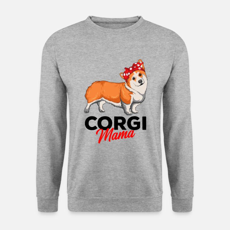 Corgi - Unisex Pullover - Weißgrau meliert