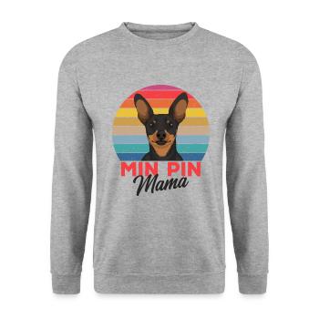 Pinscher nain - Sweat-shirt Unisexe - gris chiné - Devant - Alina (178cm) & Michal (187cm)
