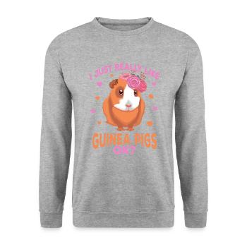 Cochon d'Inde - Sweat-shirt Unisexe - gris chiné - Devant - Alina (178cm) & Michal (187cm)