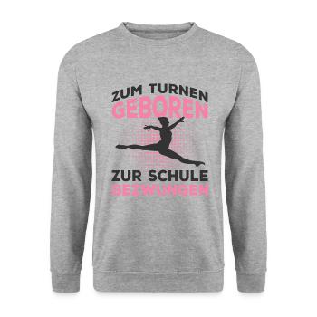 Turnen - Unisex Pullover - Weißgrau meliert - Vorne - Alina (178cm) & Michal (187cm)