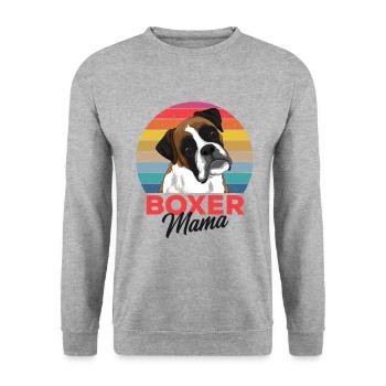 Chien boxer - Sweat-shirt Unisexe - gris chiné - Devant - Alina (178cm) & Michal (187cm)