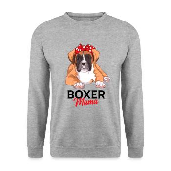 Chien boxer - Sweat-shirt Unisexe - gris chiné - Devant - Alina (178cm) & Michal (187cm)