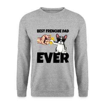 Bulldog français - Sweat-shirt Unisexe - gris chiné - Devant - Alina (178cm) & Michal (187cm)