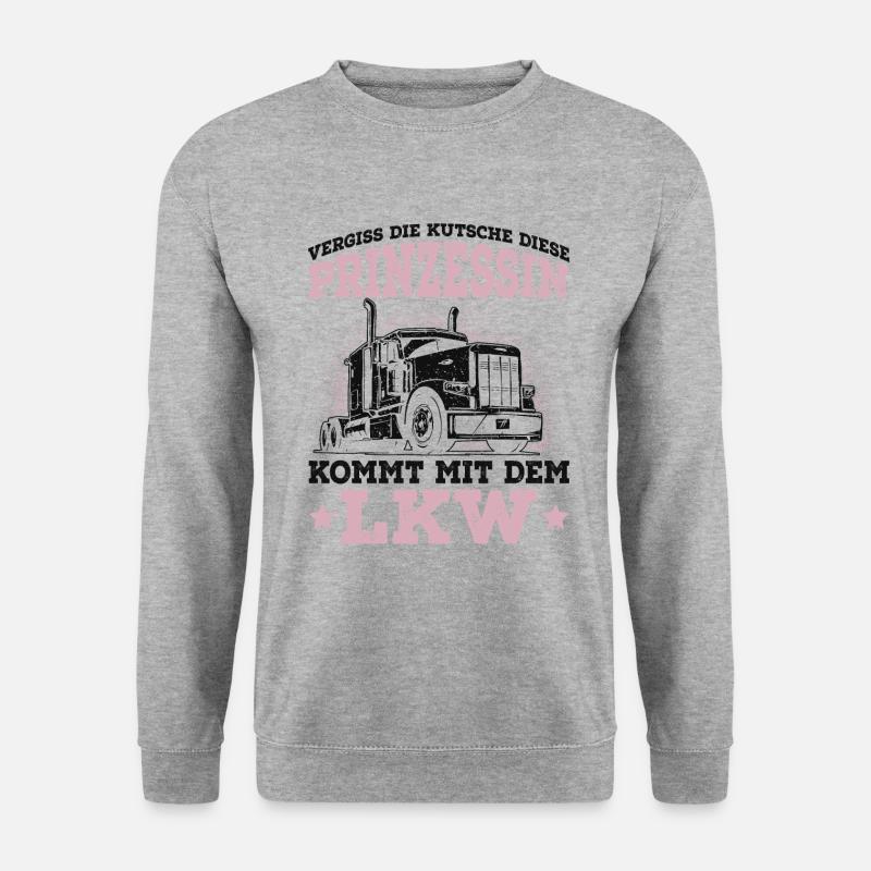 LKW Fahrerin - Unisex Pullover - Weißgrau meliert