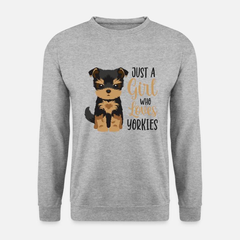 Yorkshire Terrier - Unisex Pullover - Weißgrau meliert