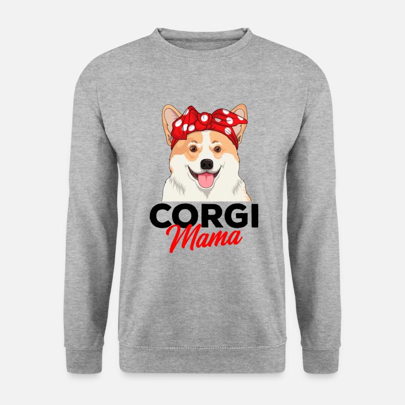 Corgi - Unisex Pullover - Weißgrau meliert