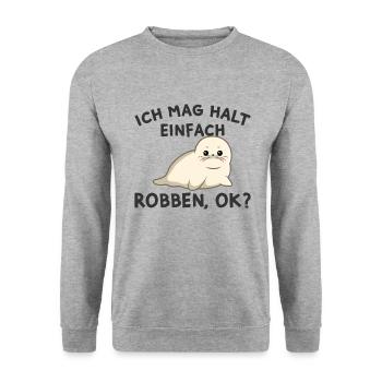 Robbe - Unisex Pullover - Weißgrau meliert - Vorne - Alina (178cm) & Michal (187cm)