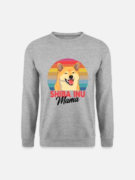 Shiba Inu - Unisex Pullover - Weißgrau meliert