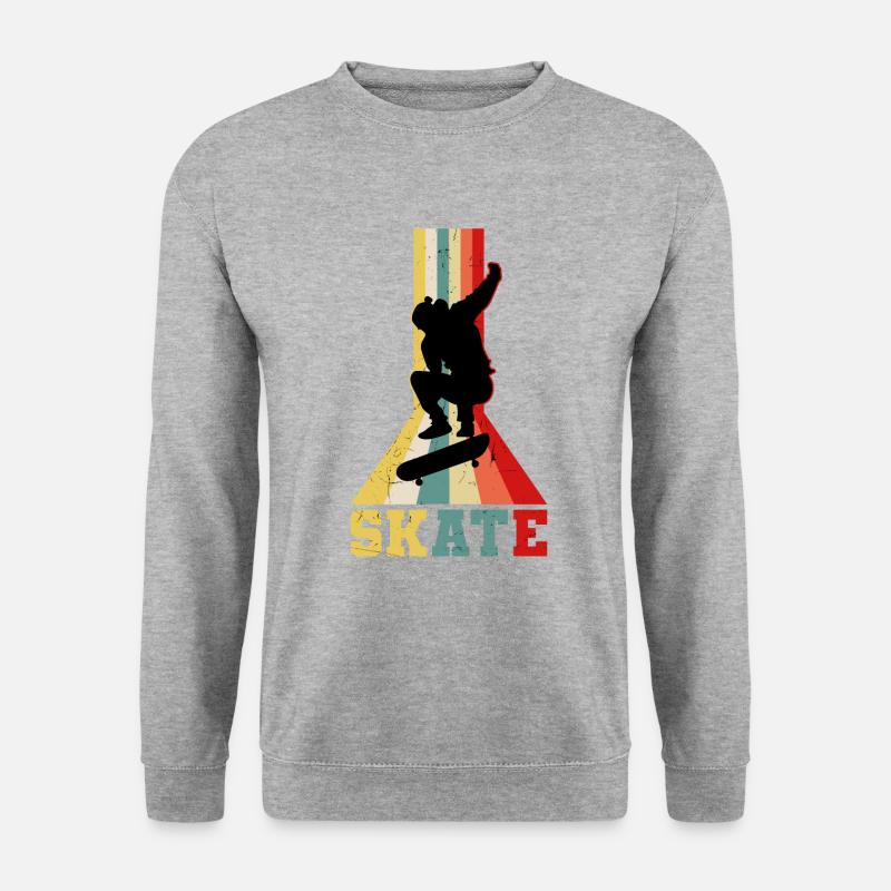 Skateboard - Unisex Pullover - Weißgrau meliert