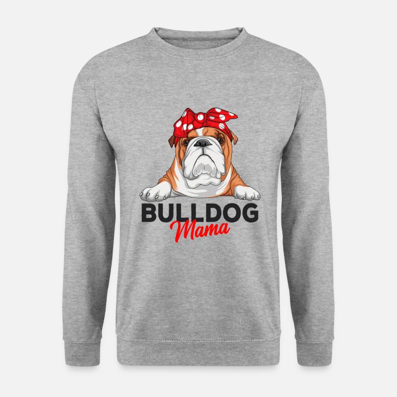 Englische Bulldogge - Unisex Pullover - Weißgrau meliert
