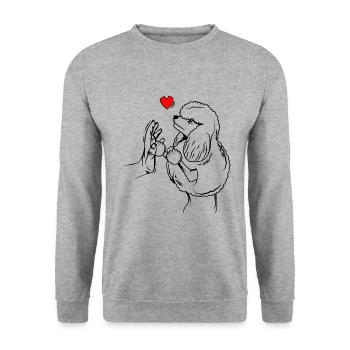 poodle - Unisex Sweatshirt - salt & pepper - Front - Alina (178cm) & Michal (187cm)